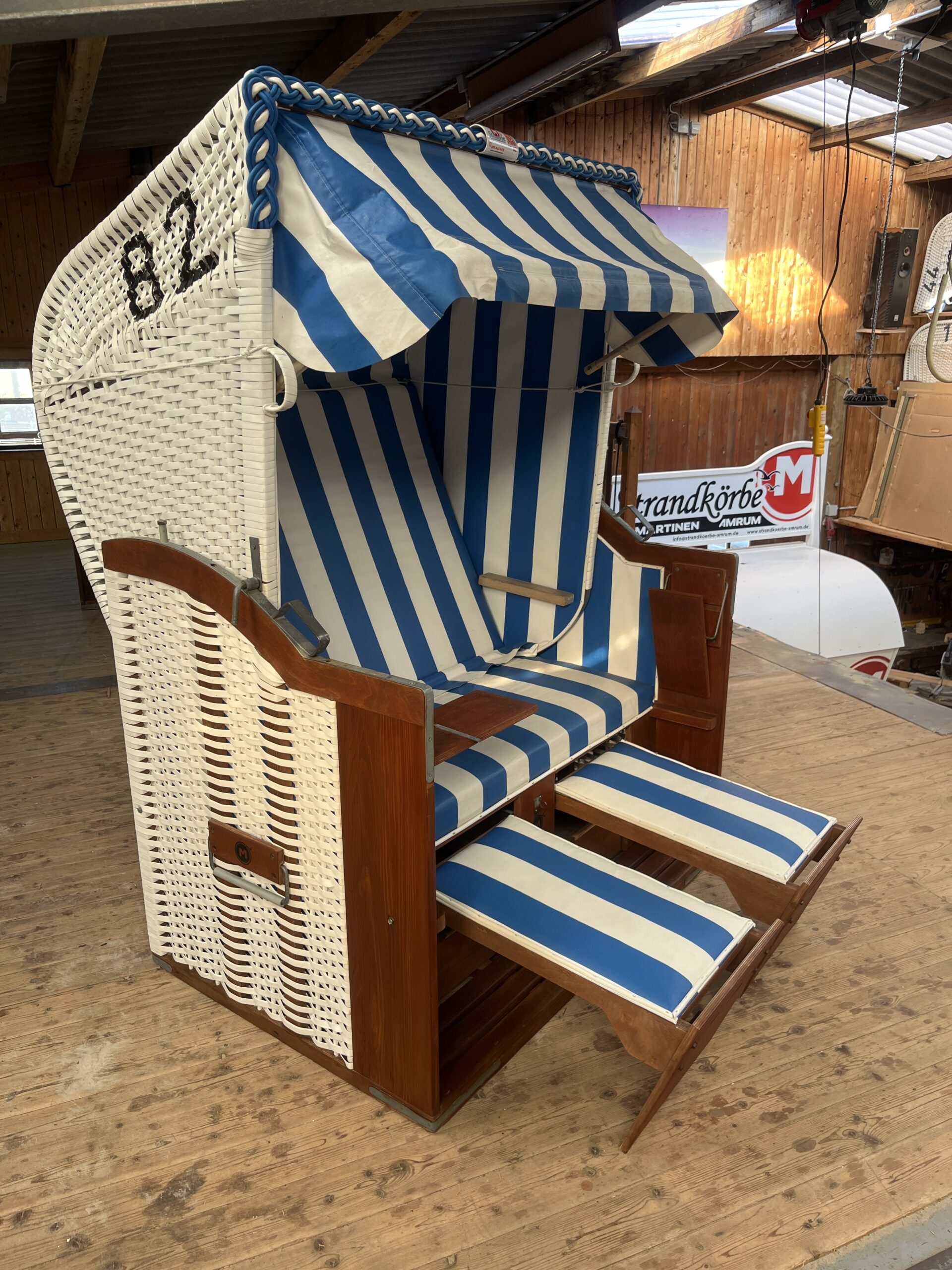 Strandkorb-gebraucht-M82-weiß – Bild 3