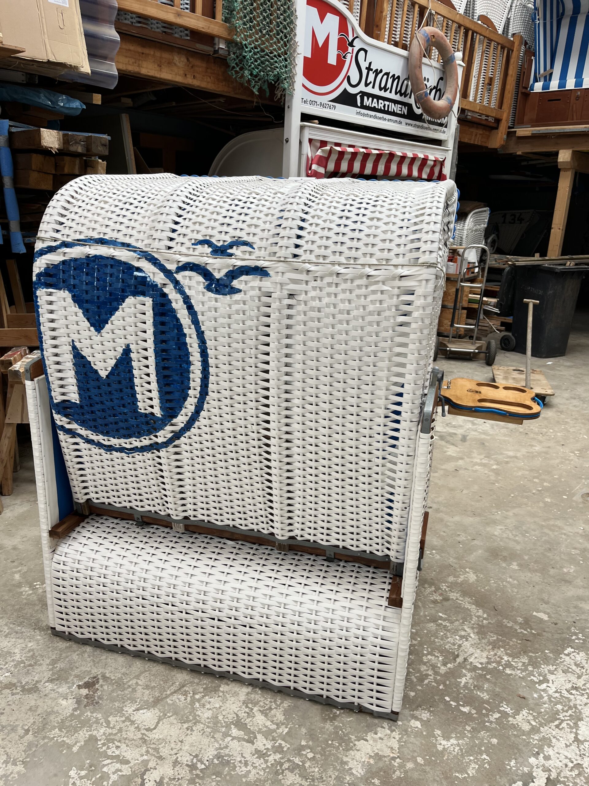 Strandkorb-gebraucht-M63-weiß – Bild 4